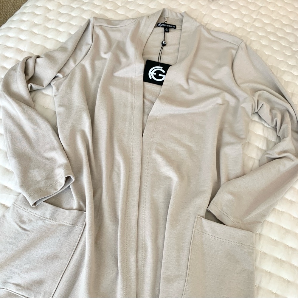 Franne Golde Bliss Cardigan Duster Stone Sz S